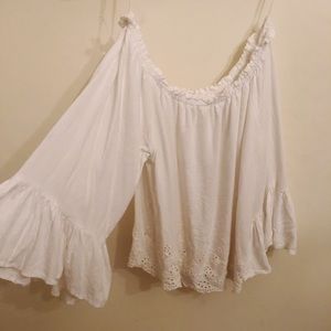 off the shoulder white top